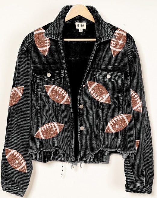 Foot ball Sequin Corduroy Jacket