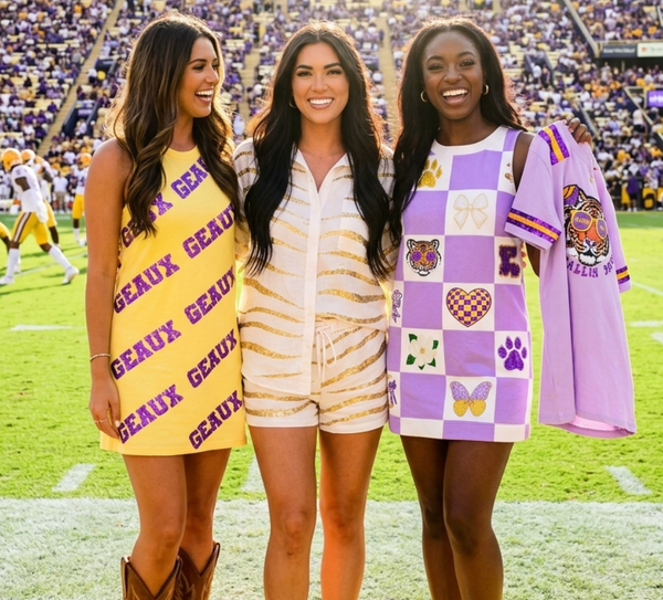 lsu dresses for women Tigers shirt dress from Wear by Erin Andrews LSU Gameday Bella Bella