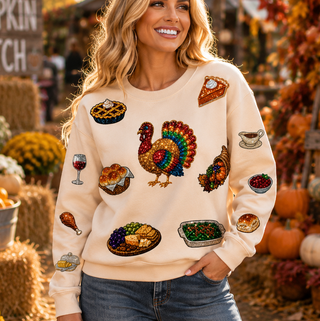Thanksgiving sequin turkey sweatshirt