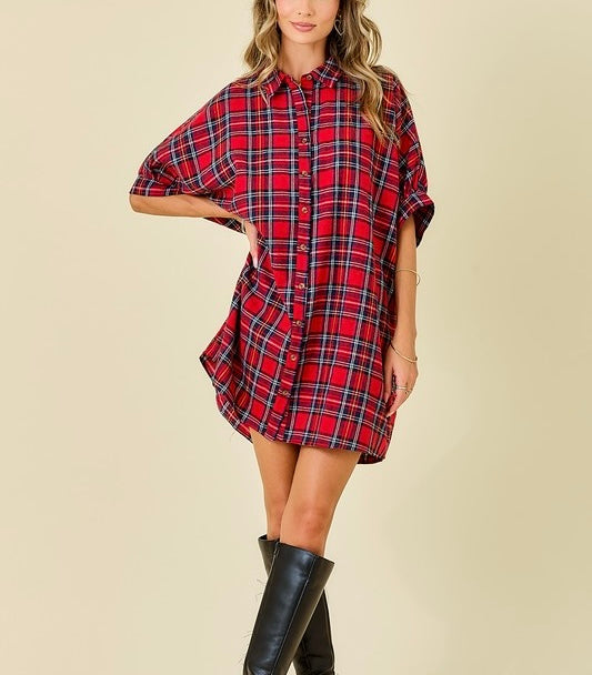 Plaid Shirt Dress