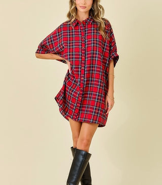 Plaid Shirt Dress 