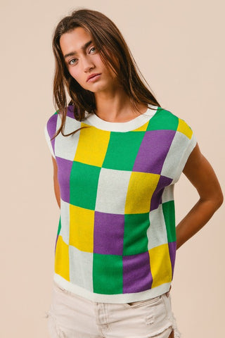 Mardi Gras Checkered Tank