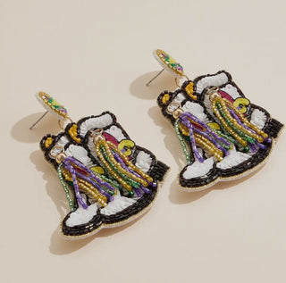 Mardi Gras Boots Earrings