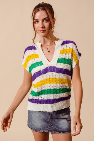 Mardi Gras Dolman Top