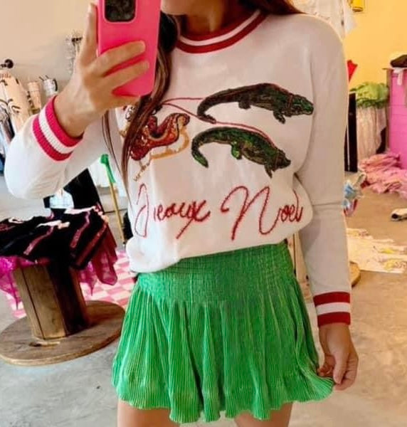 Santa Claus Alligator Christmas Noel Sweater