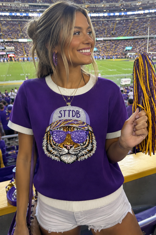 Tigers Sequin STTDB Sweater Top
