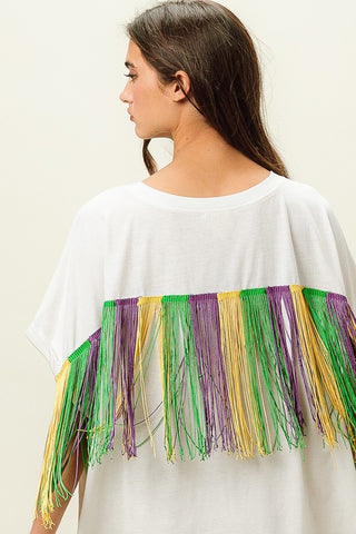 Mardi Gras Sequin Fringe Shirt