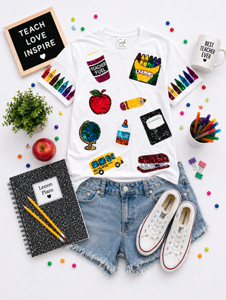 Sequin Teacher T-Shirt