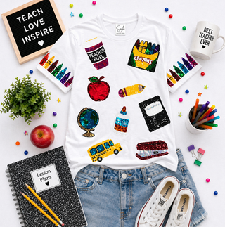Sequin Teacher T-Shirt