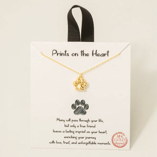 Gameday Gold Plated CZ Paw Stud Necklace