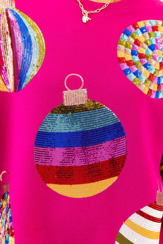 Christmas Ornaments Sequin Sweater