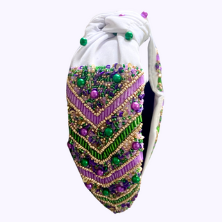 Mardi Gras beaded headband