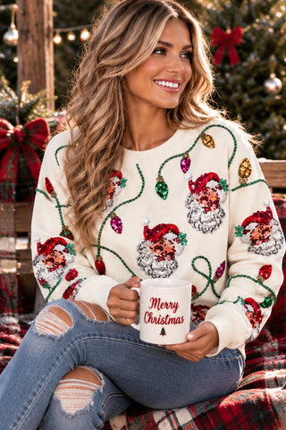 Santa Sequin Christmas Sweatshirt