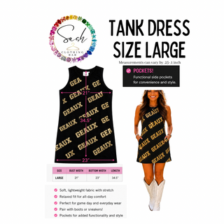 New Orleans Saints Sequin Black & Gold Geaux Tank Dress