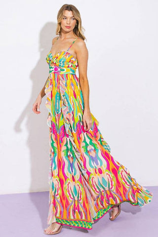 A printed woven maxi dress 