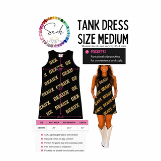 New Orleans Saints Sequin Black & Gold Geaux Tank Dress
