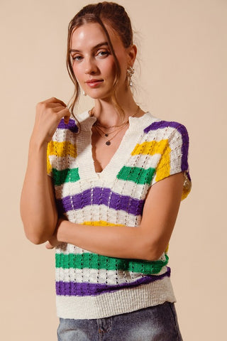 Mardi Gras Dolman Top