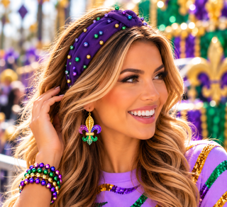 Mardi Gras pearl headband