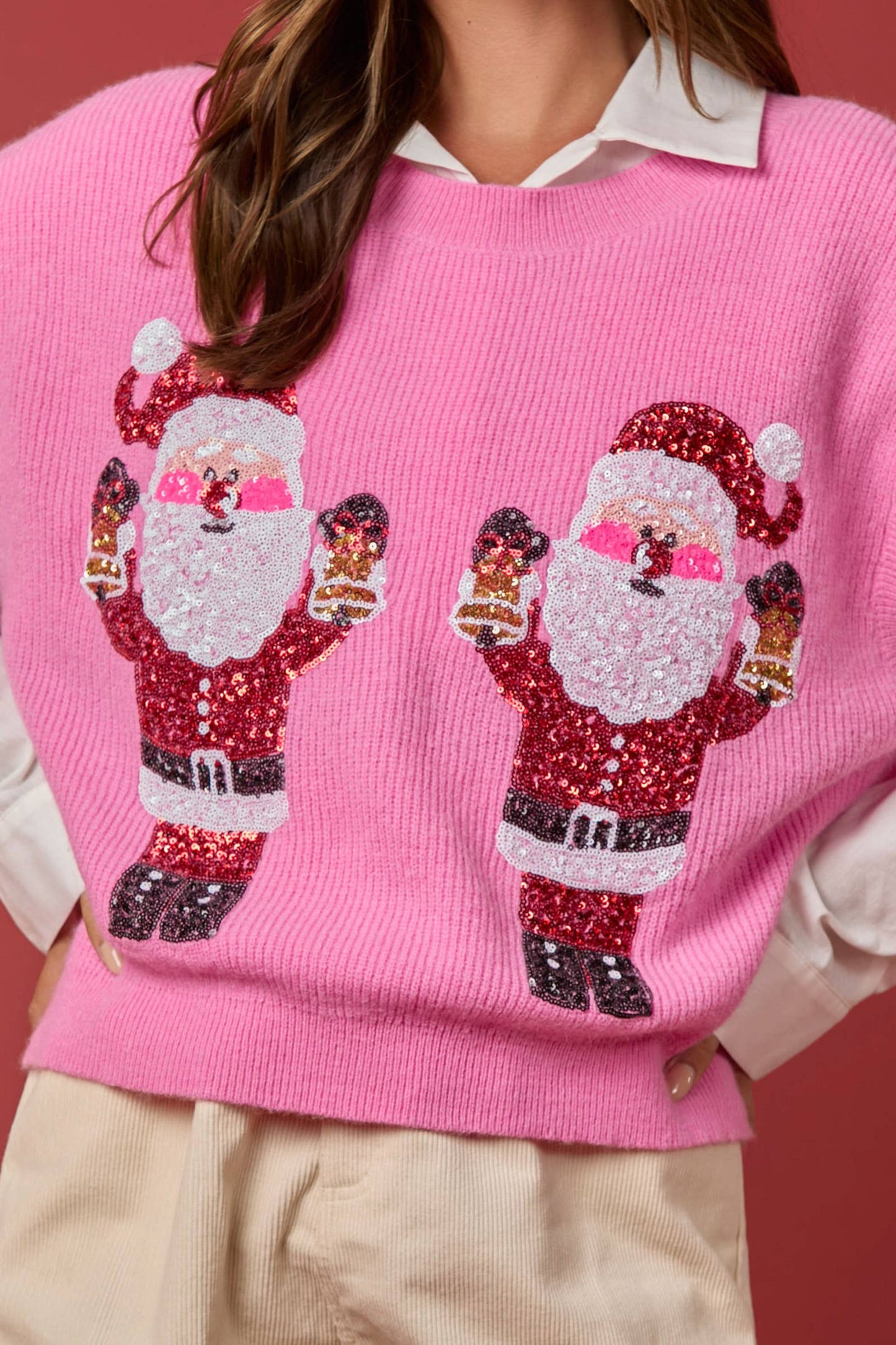 Christmas Santa Sequins Sweater Vest