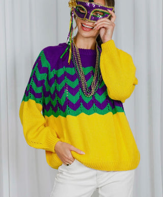 Mardi Gras Fair Isle Sweater