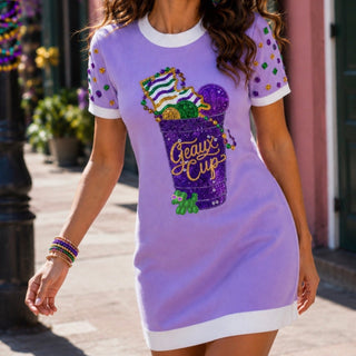mardi gras sequin dress