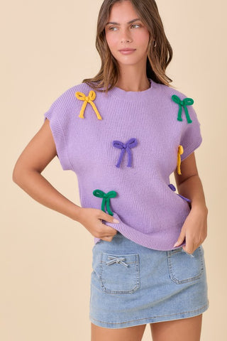 Mardi Gras Bows Sweater