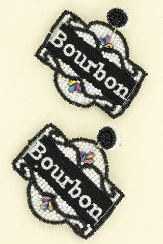 Bourbon Street New Orleans Mardi Gras Beaded Earrings