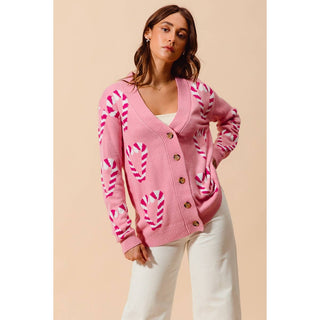 Christmas Candy Cane Cardigan ￼