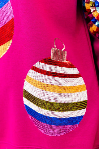 Christmas Ornaments Sequin Sweater