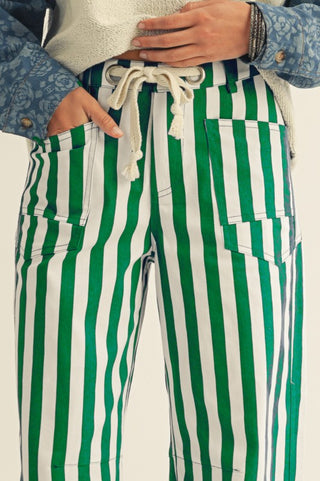 Mardi Gras Green Striped Pants -