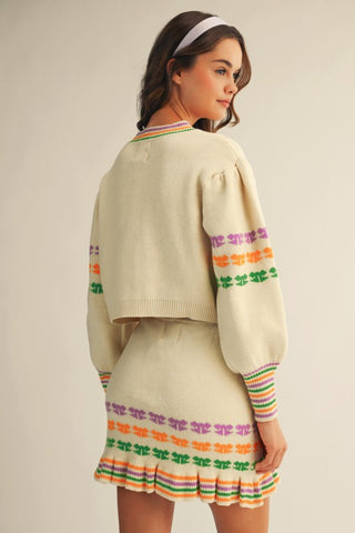 Parade of Bows Mardi Gras Two Piece Skirt Set