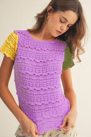Mardi Gras Lace Top