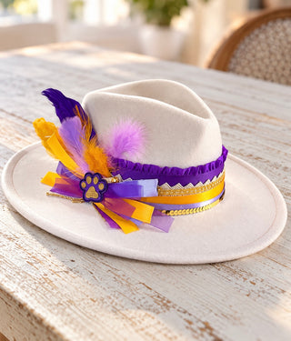 Tigers Custom Purple and Yellow Cowboy Hat
