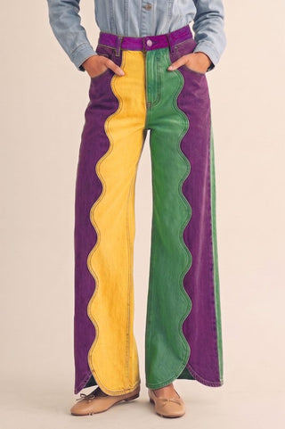 Mardi Gras Scalloped Pants