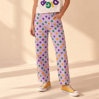mardi gras polka dot pants