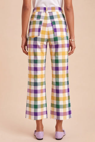 Mardi Gras Gingham Wide Leg Jean