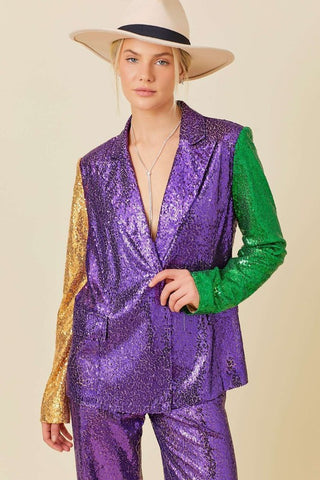 Mardi Gras Sequin blazer