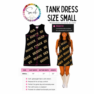 New Orleans Saints Sequin Black & Gold Geaux Tank Dress