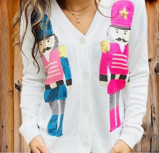 Nutcracker Sequin Christmas Cardigan