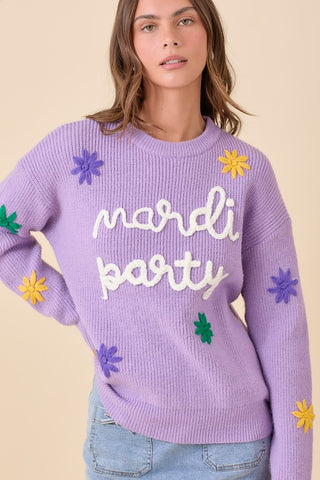 Mardi Gras Party Sweater