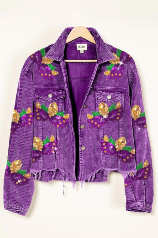 Sequin patch Mardi Gras Jacket