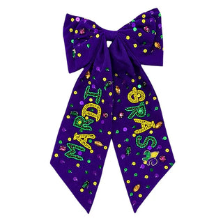 Mardi Gras Hair Bow Purple