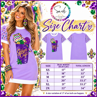 Mardi Gras Purple Geaux Cup Sequin Dress -