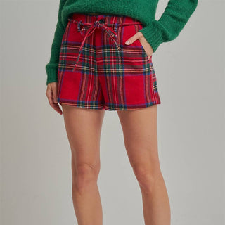 Holiday Christmas Checkered Plaid Shorts