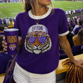 LSU tigers purple tiger STTDB sweater top