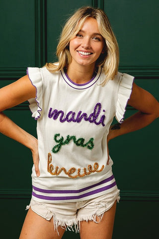 Mardi Gras Krewe Tinsel Tank Top