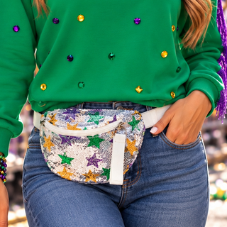 Mardi Gras sequin fanny pack