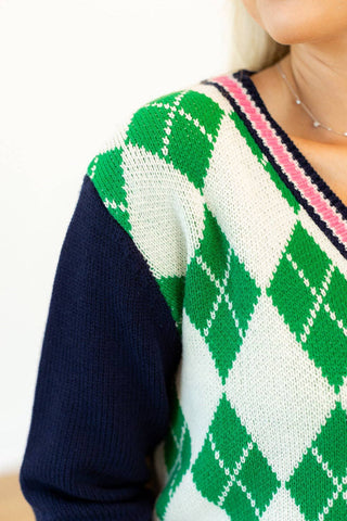 Argyle Cardigan Sweater -