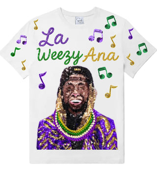 Mardi Gras La Weezy Ana Sequin T-Shirt