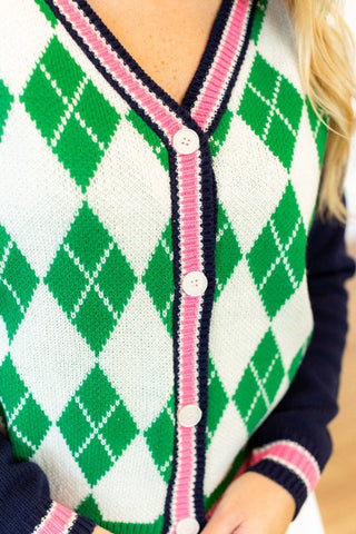 Argyle Cardigan Sweater -